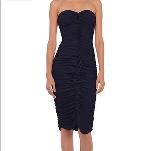 NORMA KAMALI NWT slinky black strapless dress to the knee. Size XS/34